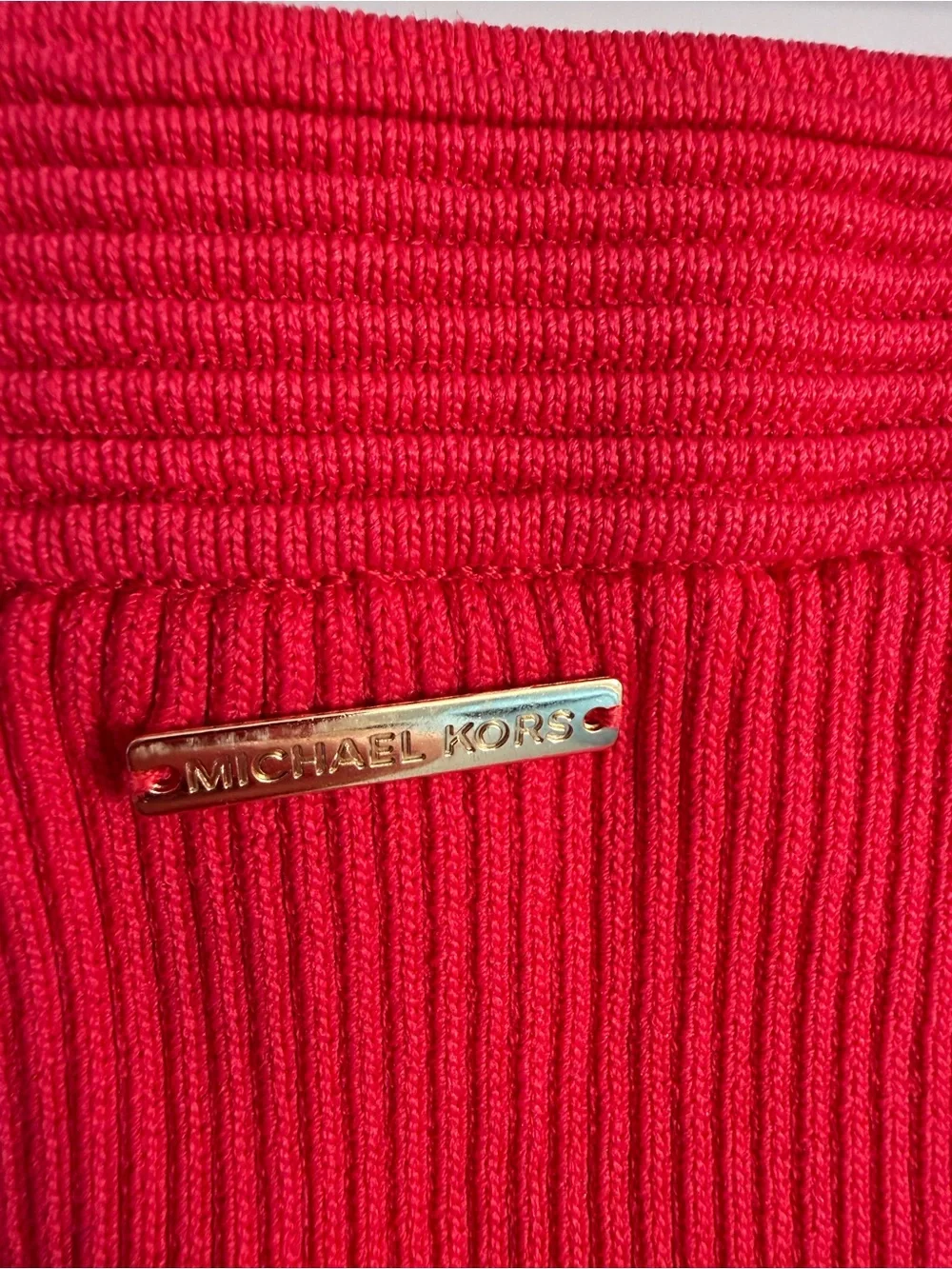 Michael Kors Hot Pink Ribbed Midi Skirt